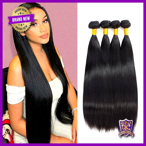12A Brazilian Virgin Hair Extensions 4 Bundles Straight 22-28 Inch